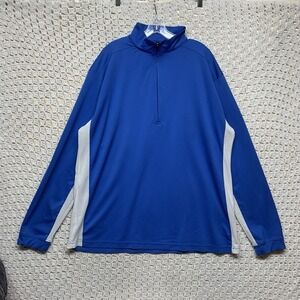 Straight Down Pullover Men's 2XL Blue 1/4 Zip Performance Stretch Golf